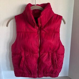Womens Red Puffer Vest jacket